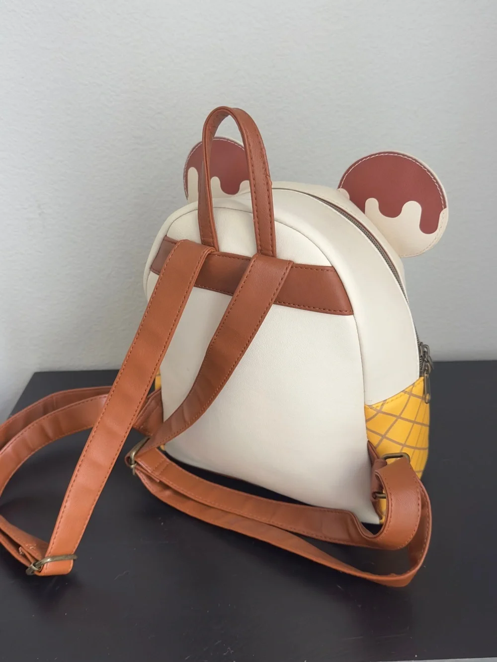Loungefly Mickey Ice Cream Mini Backpack - Cream, Brown & Yellow